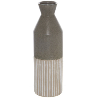 Lucidora - Mason Collection Grey Ceramic Ellipse Tall Vase - Cylindrical Vases