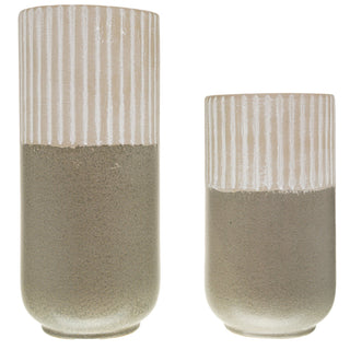Lucidora - Mason Collection Grey Ceramic Straight Vase - Cylindrical Vases