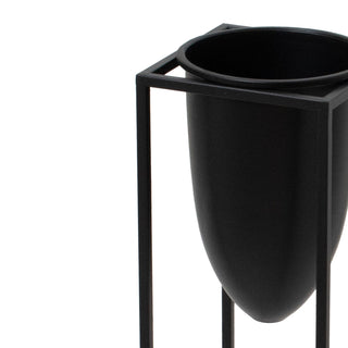 Lucidora - Matt Black Bullet Planter On Black Frame - Planters