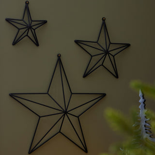 Lucidora - Matt Black Convexed Star Frame - Wall Sculptures