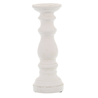 Lucidora - Matt White Small Ceramic Column Candle Holder - Candle Holders