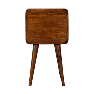 Lucidora - Mini Chestnut Curved Bedside - Bedside Cabinets