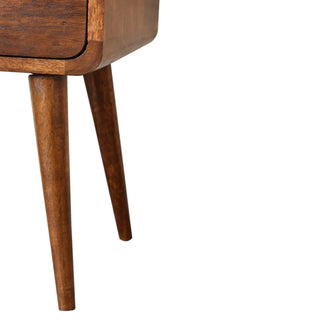 Lucidora - Mini Chestnut Curved Bedside - Bedside Cabinets