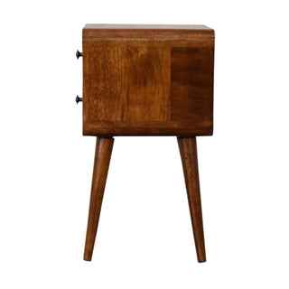 Lucidora - Mini Chestnut Curved Bedside - Bedside Cabinets
