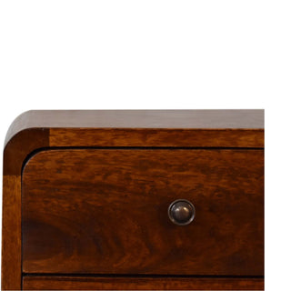 Lucidora - Mini Chestnut Curved Bedside - Bedside Cabinets