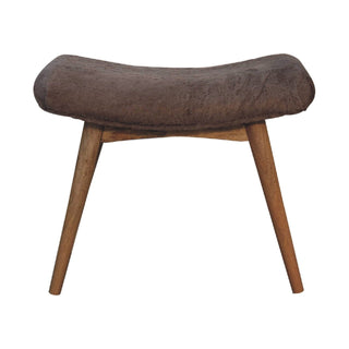 Lucidora - Mocha Faux Fur Curved Bench - Entryway Benches