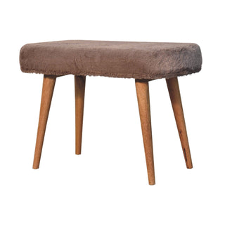 Lucidora - Mocha Faux Fur Fabric Bench - Entryway Benches