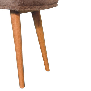 Lucidora - Mocha Faux Fur Fabric Bench - Entryway Benches