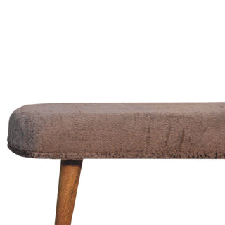 Lucidora - Mocha Faux Fur Fabric Bench - Entryway Benches