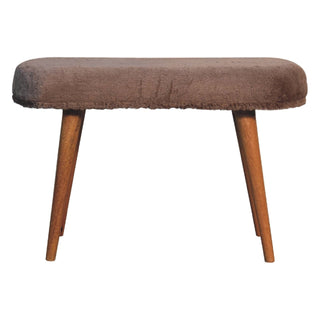 Lucidora - Mocha Faux Fur Fabric Bench - Entryway Benches