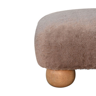 Lucidora - Mocha Faux Fur Nordic Footstool - Footstools