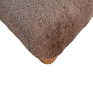 Lucidora - Mocha Faux Fur Nordic Footstool - Footstools
