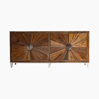 Lucidora - Mode Rustic Reclaimed Wood Four Door Sideboard - Sideboards