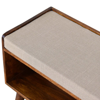 Lucidora - Mud Linen Nordic Storage Bench - Entryway Benches
