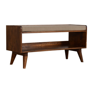 Lucidora - Mud Linen Nordic Storage Bench - Entryway Benches