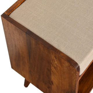Lucidora - Mud Linen Nordic Storage Bench - Entryway Benches
