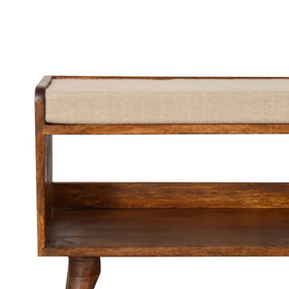 Lucidora - Mud Linen Nordic Storage Bench - Entryway Benches