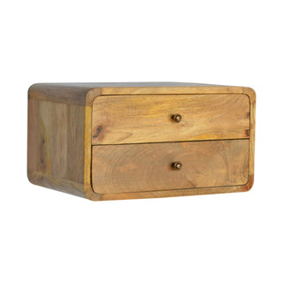 Lucidora - Oak - ish 2 Drawer Floating Bedside - Bedside Cabinets