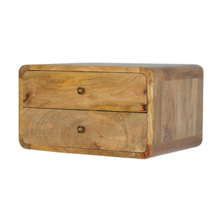Lucidora - Oak - ish 2 Drawer Floating Bedside - Bedside Cabinets
