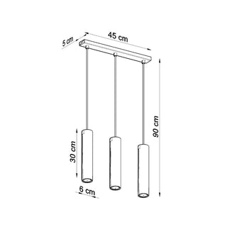 Lucidora - Pendant lamp LAGOS 3L black - Pendant lamps