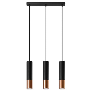 Lucidora - Pendant lamp LOOPEZ 3L black/copper - Pendant lamps