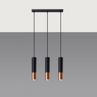 Lucidora - Pendant lamp LOOPEZ 3L black/copper - Pendant lamps