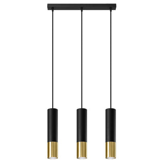Lucidora - Pendant lamp LOOPEZ 3L black/golden - Pendant lamps