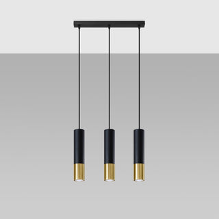 Lucidora - Pendant lamp LOOPEZ 3L black/golden - Pendant lamps