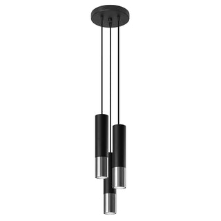 Lucidora - Pendant lamp LOOPEZ 3P black/chrome - Pendant lamps