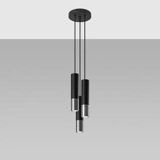 Lucidora - Pendant lamp LOOPEZ 3P black/chrome - Pendant lamps