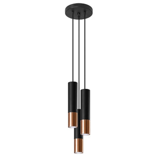 Lucidora - Pendant lamp LOOPEZ 3P black/copper - Pendant lamps