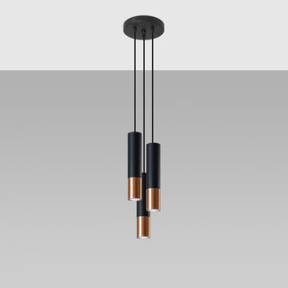 Lucidora - Pendant lamp LOOPEZ 3P black/copper - Pendant lamps