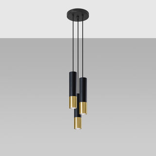 Lucidora - Pendant lamp LOOPEZ 3P black/golden - Pendant lamps