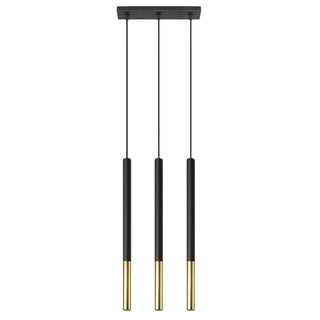 Lucidora - Pendant lamp MOZAICA 3L black/golden - Pendant lamps