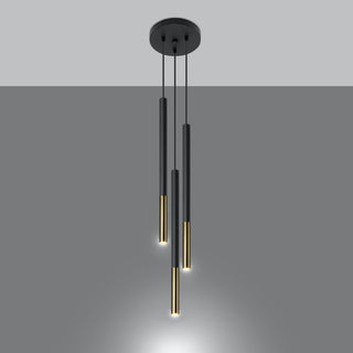 Lucidora - Pendant lamp MOZAICA 3P black/golden - Pendant lamps