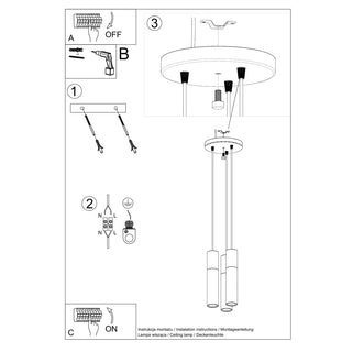 Lucidora - Pendant lamp PABLO 3P black - Pendant lamps