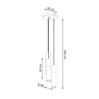 Lucidora - Pendant lamp PABLO 3P black - Pendant lamps