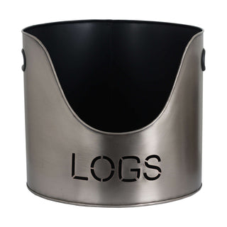Lucidora - Pewter Finish Logs And Kindling Buckets & Matchstick Holder - Buckets & Hods