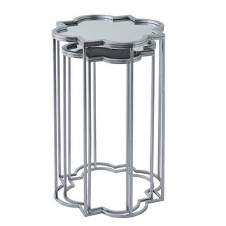 Lucidora - Quatrefoil Mirrored Set Of Two Side Tables - End Tables