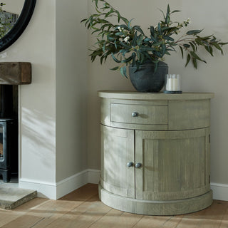 Lucidora - Saltaire Collection Half Moon 2 Door Cupboard With Drawer - Sideboards
