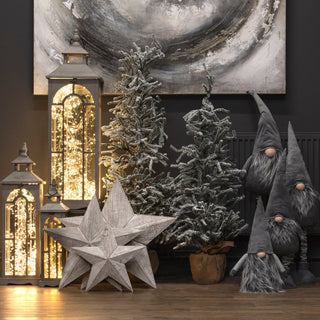 Lucidora - Set Of Three Wooden Lanterns With Archway Design - Lanterns