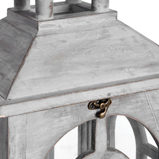 Lucidora - Set Of Three Wooden Lanterns With Archway Design - Lanterns