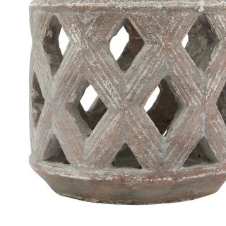 Lucidora - Siena Brown Lattice Lantern - Candle Holders