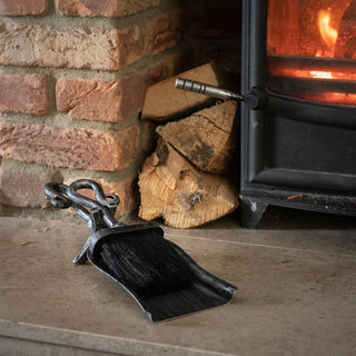 Lucidora - Silver Brushed Steel Crook Top Hearth Tidy Set - Hearth Tidy