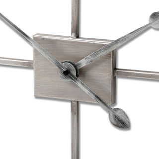 Lucidora - Silver Rectangular Skeleton Wall Clock - Wall Clocks