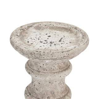 Lucidora - Small Stone Ceramic Column Candle Holder - Candle Holders
