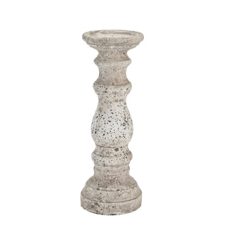 Lucidora - Small Stone Ceramic Column Candle Holder - Candle Holders