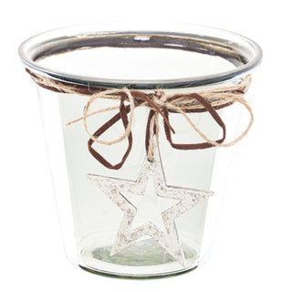 Lucidora - Smoked Midnight Hammered Star Medium Candle Holder - Candle Holders