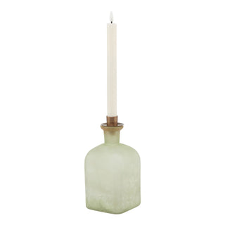 Lucidora - Smoked Sage and Aged Brass Large Candle Holder Vase - Candle Holders