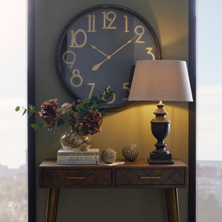 Lucidora - Soho Brass And Black Large Clock - Wall Clocks